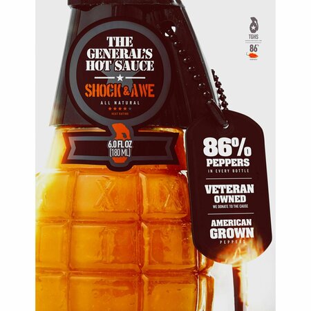 The Generals Hot Sauce All Natural Shock & Awe Sauce 6 oz 0311-003